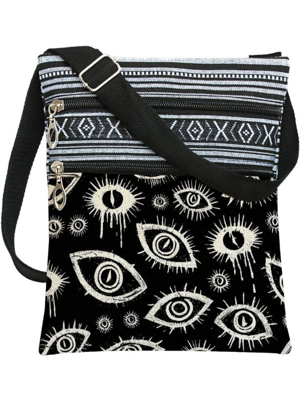 Women's Evil Eyes Halloween Pumpkin Bat Goth Skull Witch Crossbody Shoulder Bag